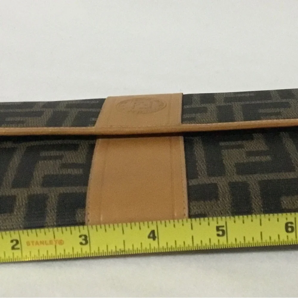 Authentic FENDI Brown Logo Wallet Trifold - Picture 15 of 16